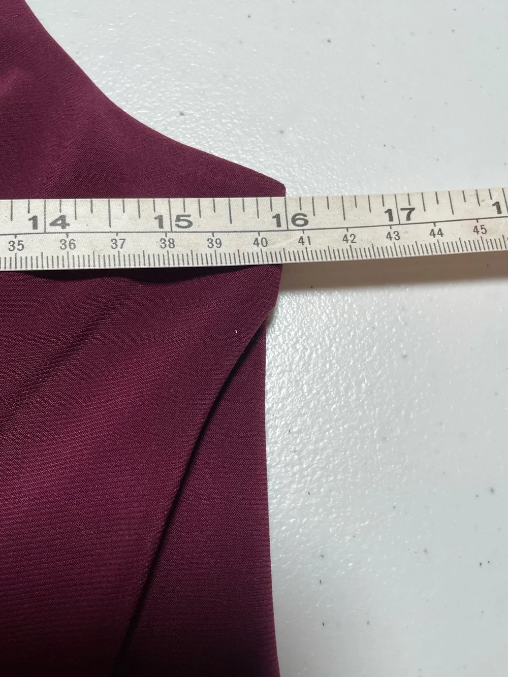 WHBM Burgundy Embellished Razorback blouse. Size S. - Picture 7 of 9